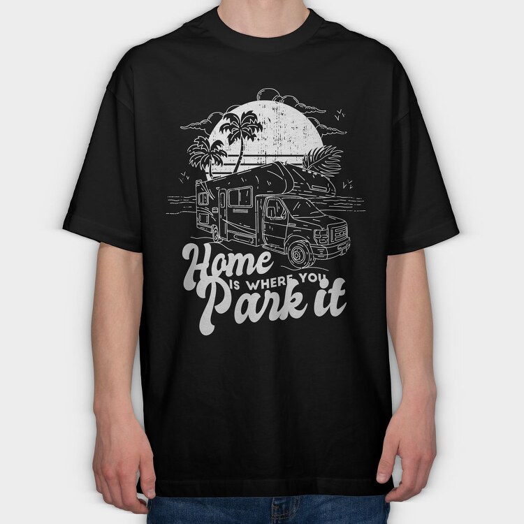 Camper Van Beach, Tricou Oversize Barbati (Unisex)