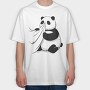 Panda Bear Animal Eating Shirt Cute, Tricou Oversize Barbati (Unisex)