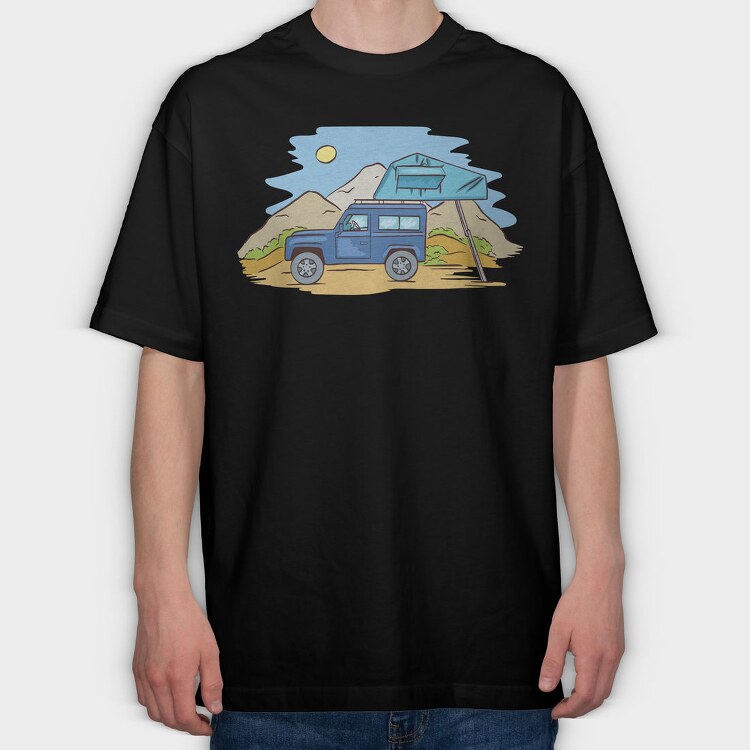 Offroad Camping, Tricou Oversize Barbati (Unisex)
