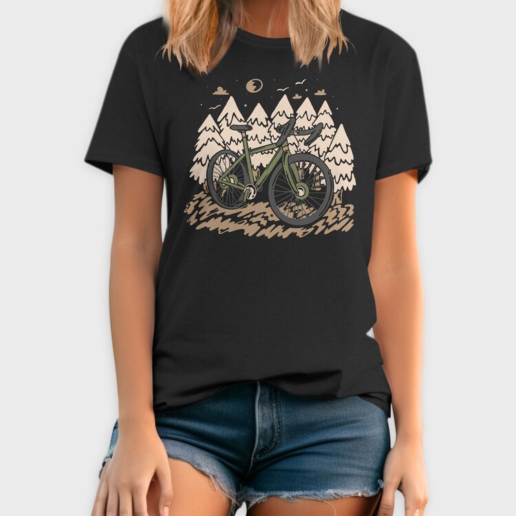 Mountain Bike Forest, Tricou Barbati (Unisex)