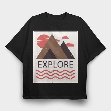 Explore, Tricou Oversize Barbati (Unisex)