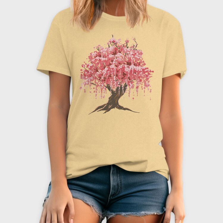 Sakura Tree Watercolor, Tricou Barbati (Unisex)