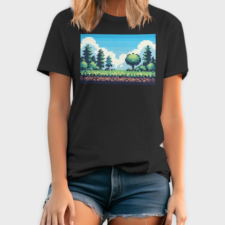 Pixel Art Landscape, Tricou Barbati (Unisex)