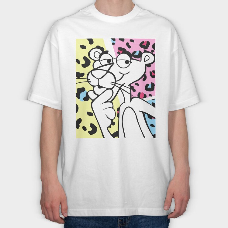 Pink Panther Cool Pattern Eyes, Tricou Oversize Barbati (Unisex)