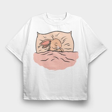 Bunny Sleeping, Tricou Oversize Barbati (Unisex)