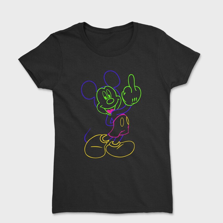 Mickey Mouse Colorful Lines Urban Art 99, Tricou Femei