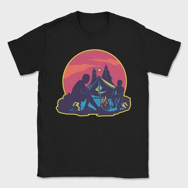 Dad And Son Night Camping, Tricou Barbati (Unisex)