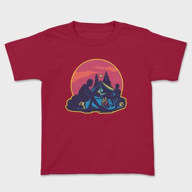 Dad And Son Night Camping, Tricou Copii