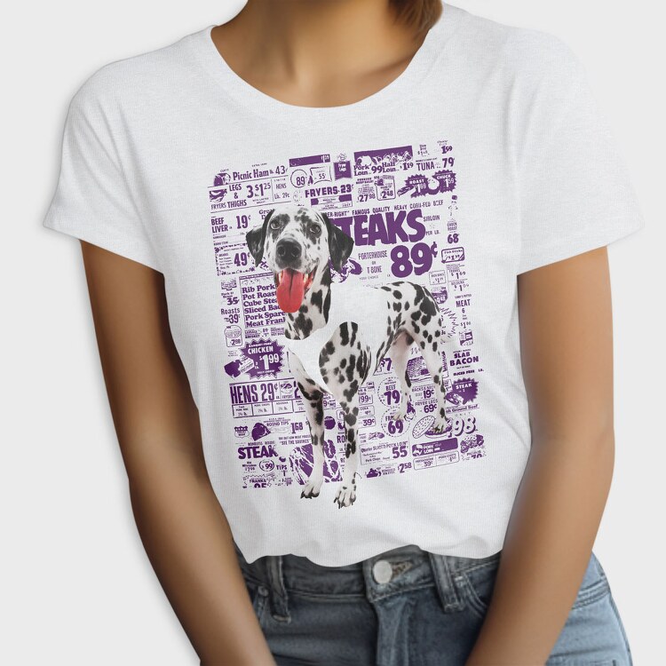 Newspaper Cutout Dalmatian, Tricou Femei