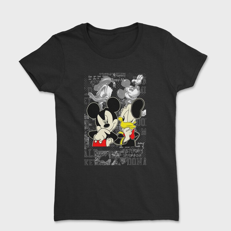 Mickey Donald Thinking Urban Art 99, Tricou Femei