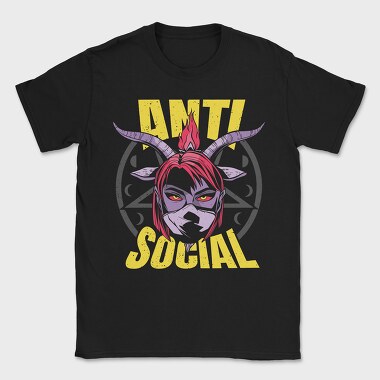 Anti Social Diabolic Girl, Tricou Barbati (Unisex)