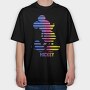 Mickey Mouse Colorful Lines, Tricou Oversize Barbati (Unisex)