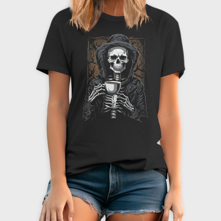Skeleton Coffee Grave, Tricou Barbati (Unisex)