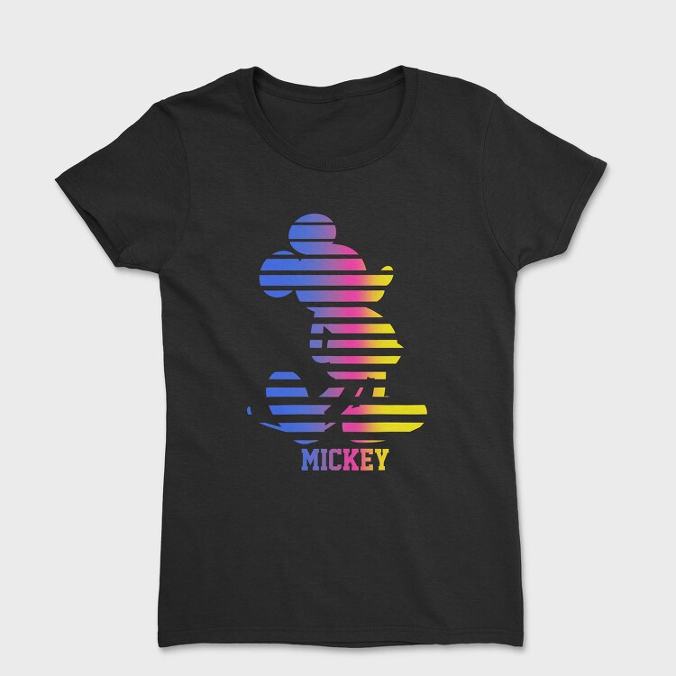 Mickey Mouse Colorful Lines, Tricou Femei