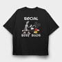 Mickey Bugs Bunny Banana Smoke Urban Art, Tricou Oversize Barbati (Unisex)
