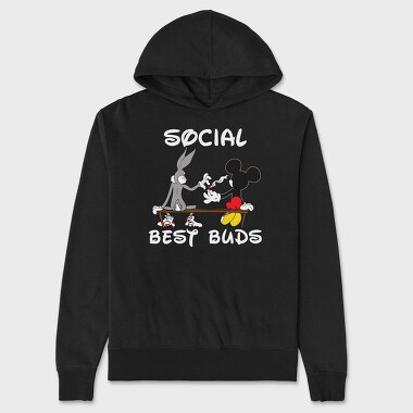 Mickey Bugs Bunny Banana Smoke Urban Art, Hanorac Oversize Barbati (Unisex)