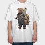 Teddy With Backpak, Tricou Oversize Barbati (Unisex)