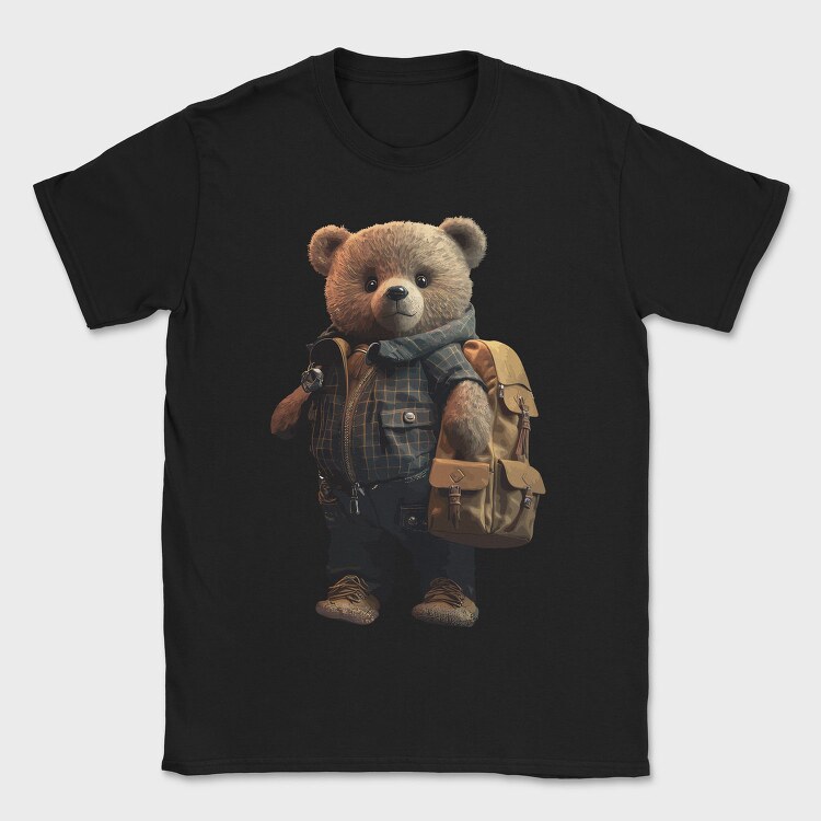 Teddy With Backpak, Tricou Barbati (Unisex)