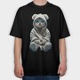 Teddy White Sweatsuit, Tricou Oversize Barbati (Unisex)