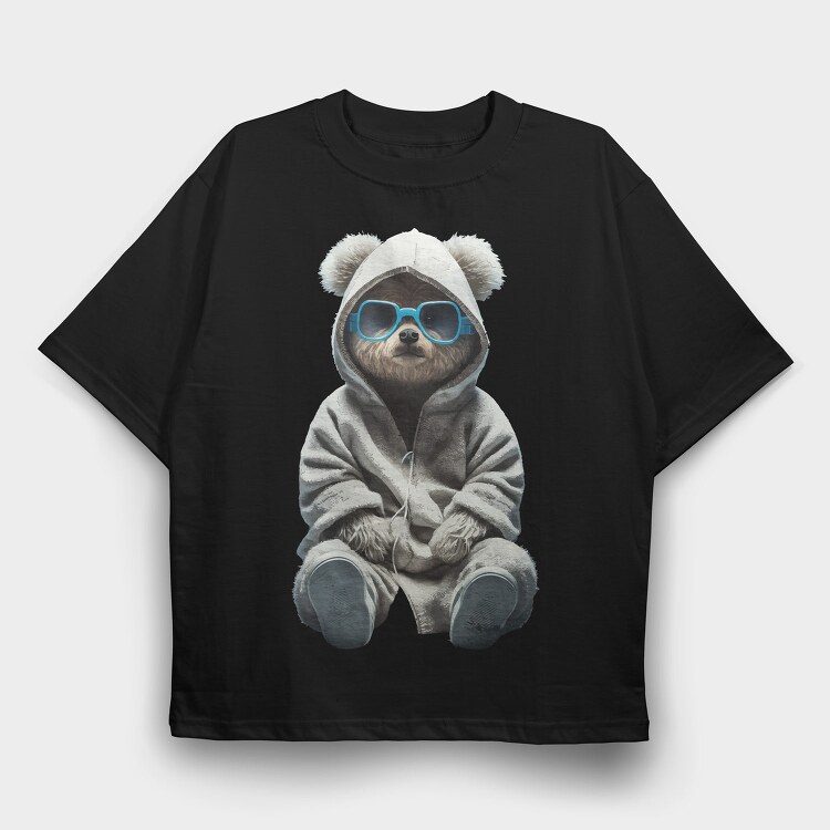 Teddy White Sweatsuit, Tricou Oversize Barbati (Unisex)