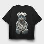 Teddy White Sweatsuit, Tricou Oversize Barbati (Unisex)