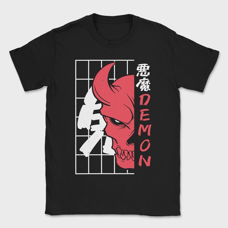 Oni Skull Flat, Tricou Barbati (Unisex)