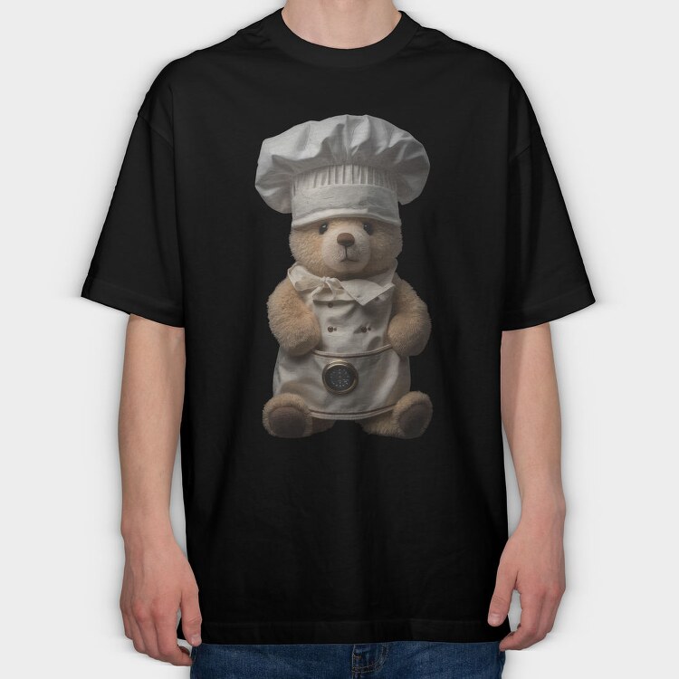 Chef Teddy Bear, Tricou Oversize Barbati (Unisex)
