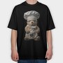 Chef Teddy Bear, Tricou Oversize Barbati (Unisex)