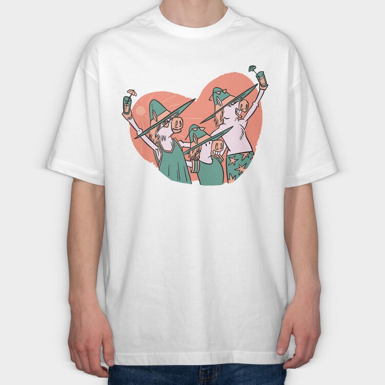 Ponie Cocktails, Tricou Oversize Barbati (Unisex)