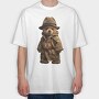 Detective Teddy, Tricou Oversize Barbati (Unisex)
