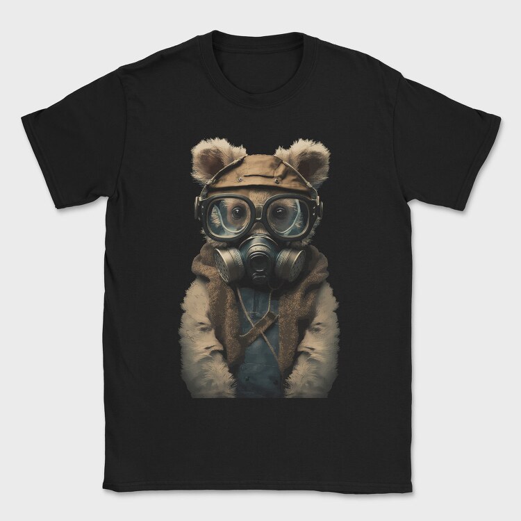 Gas Mask Teddy, Tricou Barbati (Unisex)