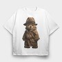 Detective Teddy, Tricou Oversize Barbati (Unisex)
