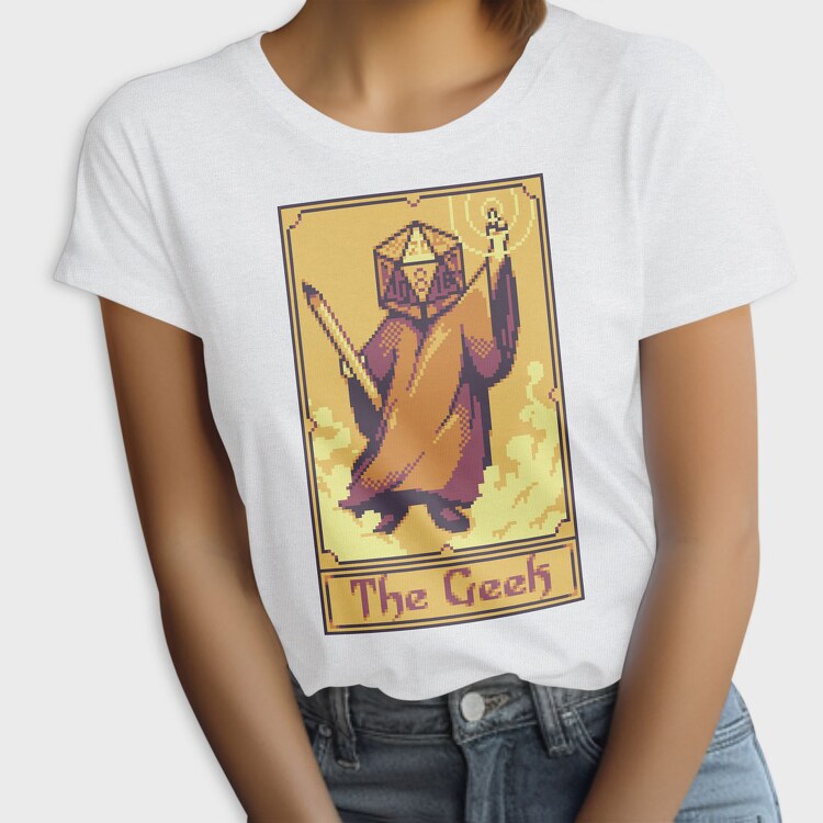 Pixelart Tarot Card the Geek, Tricou Femei