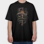 Lynnyrd Skynyrd Flames Flag Snake 2, Tricou Oversize Barbati (Unisex)