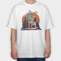 HikingDogForestTshirt, Tricou Oversize Barbati (Unisex)