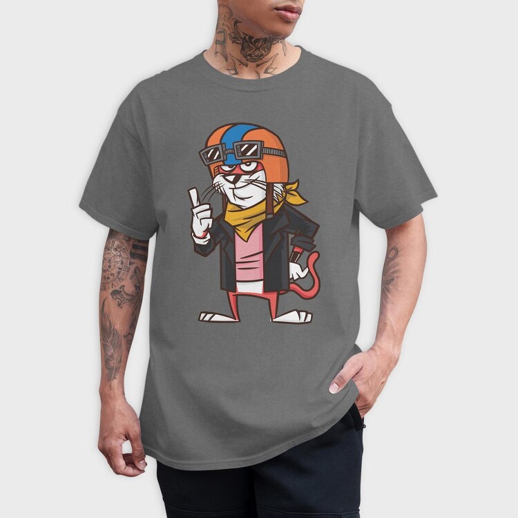 Cat Biker, Tricou Barbati (Unisex)