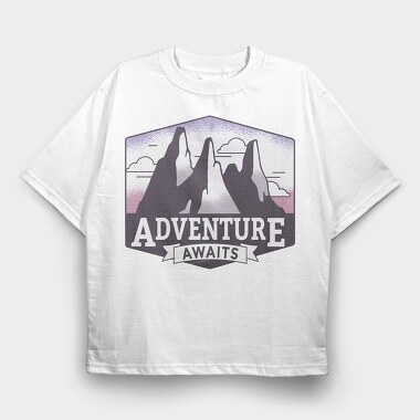 Adventure Awaits, Tricou Oversize Barbati (Unisex)
