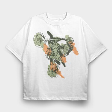 Motorbike Run, Tricou Oversize Barbati (Unisex)