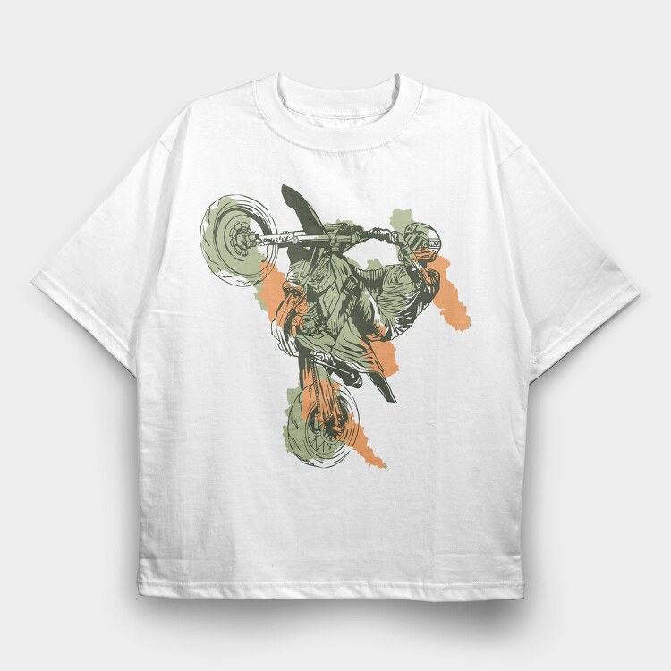 Motorbike Run, Tricou Oversize Barbati (Unisex)