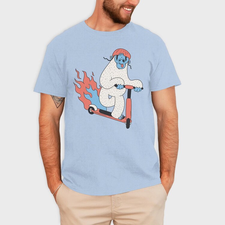 Yeti Scooter, Tricou Barbati (Unisex)