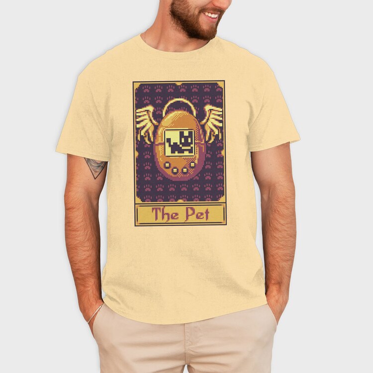 Pixelart Tarot Card the Pet, Tricou Barbati (Unisex)