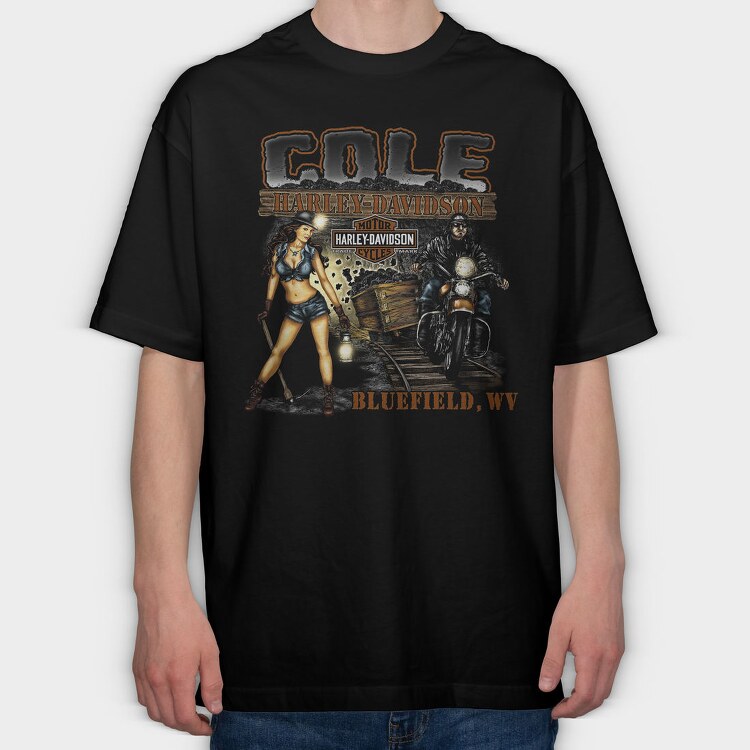 Harley Davidson Biker Girl Ride, Tricou Oversize Barbati (Unisex)