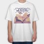 Open Book And Butterflies White Magic Tote, Tricou Oversize Barbati (Unisex)