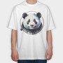 Panda Watercolor Mug, Tricou Oversize Barbati (Unisex)