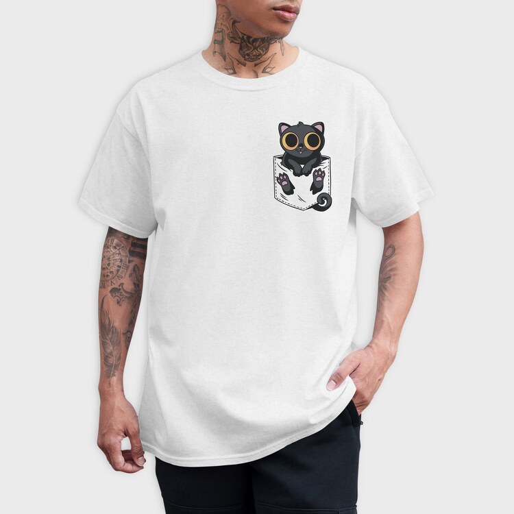 Black Cat in Pocket, Tricou Barbati (Unisex)
