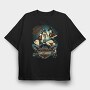 Vintage Garage Biker Girls Harley Davidson, Tricou Oversize Barbati (Unisex)