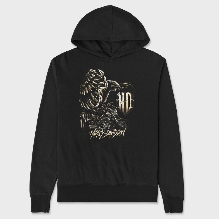 Harley Eagle Biker Flag 3, Hanorac Oversize Barbati (Unisex)