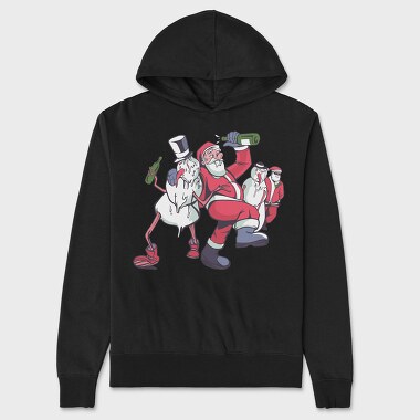 Snowmen Santa Drunk, Hanorac Oversize Barbati (Unisex)