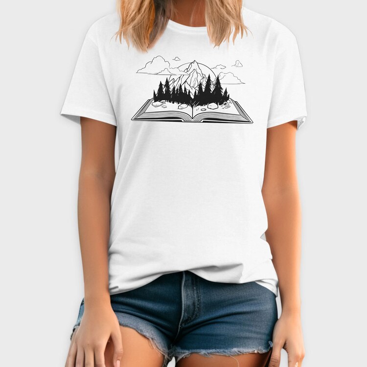 Mountain Book Landscape, Tricou Barbati (Unisex)