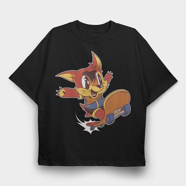 Cartoon Skate, Tricou Oversize Barbati (Unisex)